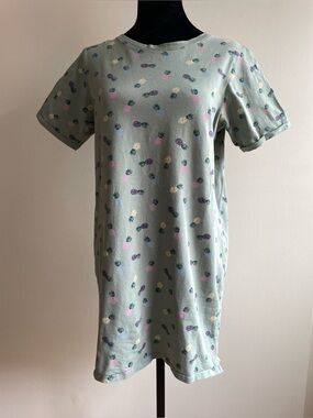 Miiyu by Simons Pineapple Print Organic Cotton Lounge Dress Size M
